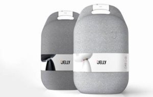 Two modern, pebble-shaped containers labeled 'JELLY' with a minimalistic design.