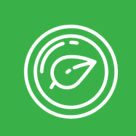 Green circular icon with a white speedometer and leaf symbol.