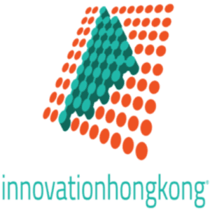 Innovation Hong Kong logo with arrow and dots design.