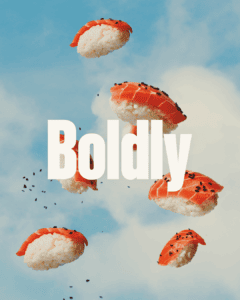 Bright orange parachutes descend against a blue sky with bold text overlay.