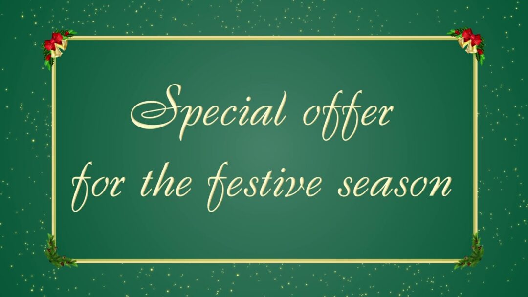 Green festive banner reading "Special offer"
